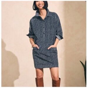 Faherty Lyon Cord Mini Dress Organic Cotton Blend Riverton Floral